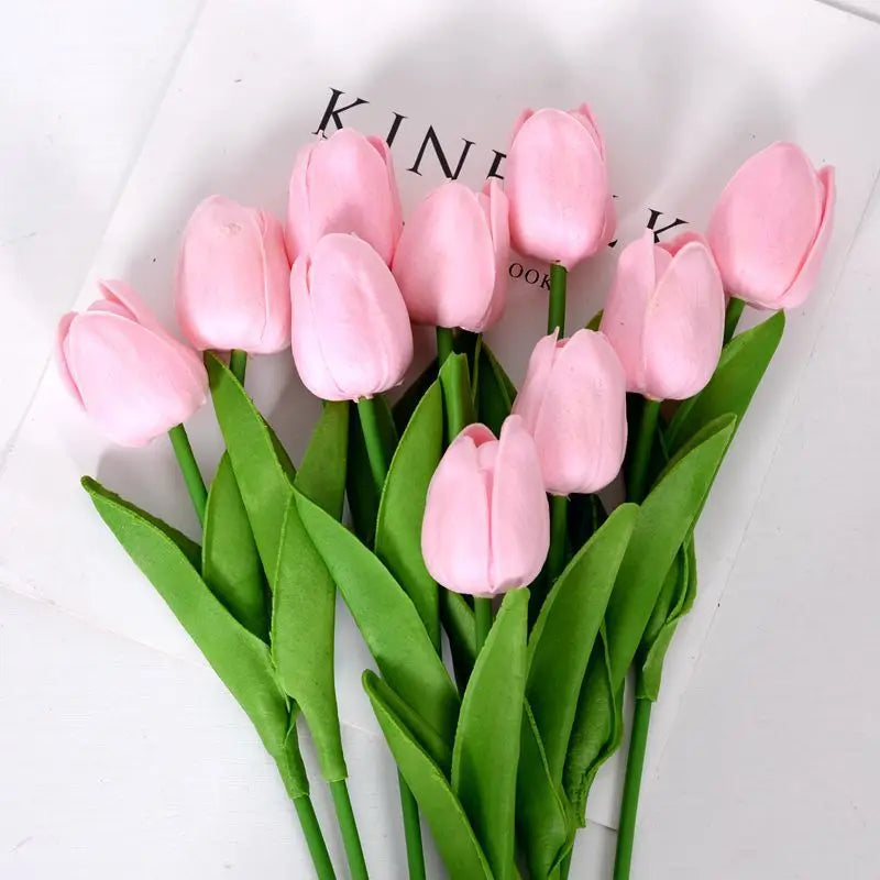 3/5/10/15/20 piezas tulipanes flores artificiales ramo de flores de tacto Real tulipanes flor falsa para decoración del hogar de la boda
