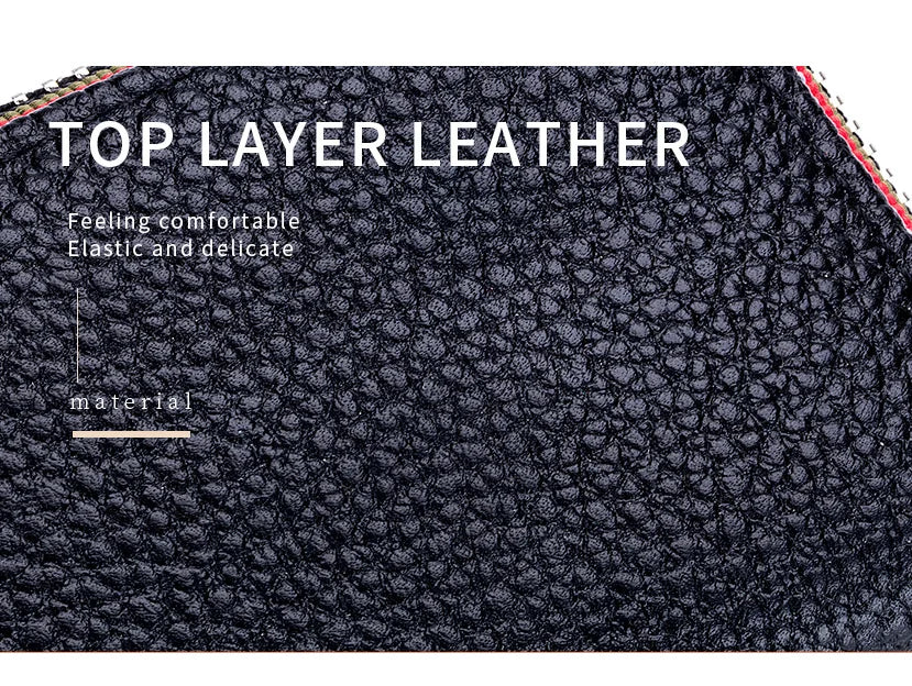 Tarjetero de cuero genuino para hombre y mujer, cartera pequeña con cremallera, monedero sólido, diseño de acordeón, identificación Rfid, bolsas para tarjetas de crédito comerciales