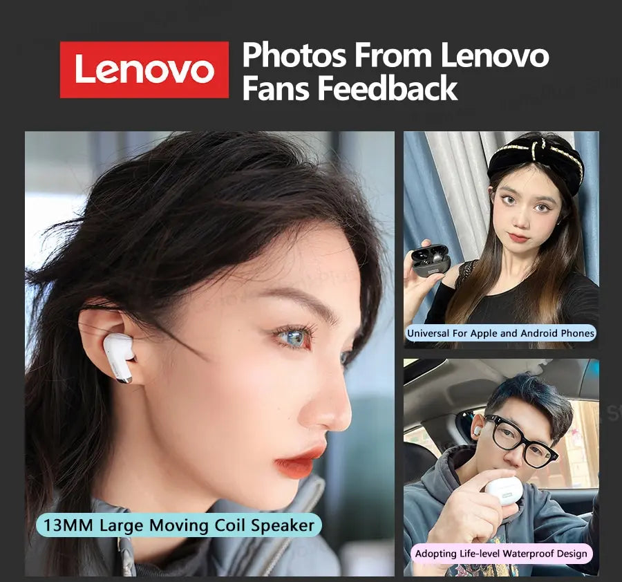 Choice Lenovo LP5 auriculares inalámbricos con Bluetooth, auriculares de música HiFi, Auriculares deportivos impermeables con micrófono, auriculares de negocios