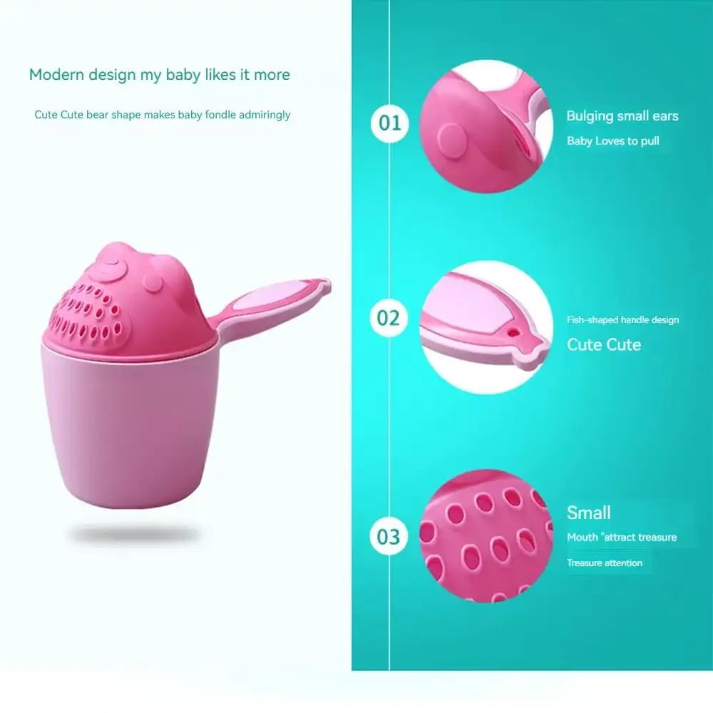 Taza de champú para bebé, Cubo de baño para bebé, cuchara de baño para niños, taza para lavar el cabello, Kit de baño para bebé, juego de baño para bebé de dibujos animados, cubo divertido