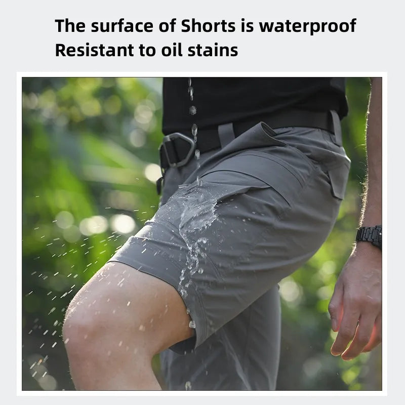 Pantalones cortos tácticos militares para hombre, pantalones cortos urbanos impermeables de senderismo, pantalones de campamento con múltiples bolsillos, talla grande, Verano