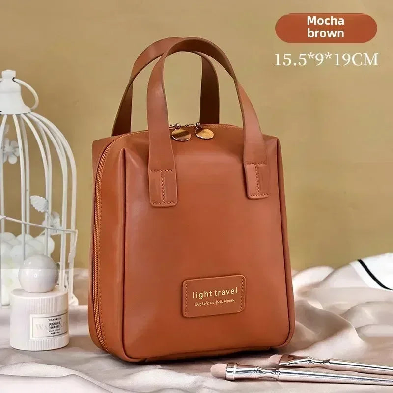 Bolsa de cosméticos de viaje grande para mujer, organizador de maquillaje de cuero, neceser femenino, estuche de maquillaje, bolsa de almacenamiento, caja de lujo para mujer