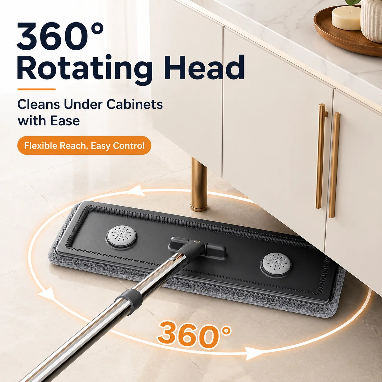 Juego de fregona plana y cubo Joybos con escurridor manos libres, sistema de limpieza de suelos de doble cámara de 13 pulgadas para lavado y secado, 360 °   Cabezal giratorio para madera dura/baldosas, incluye 2 almohadilla