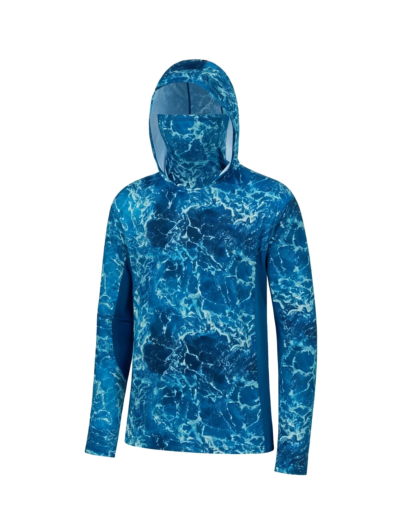 Camisetas de Pesca de Manga Larga con Capucha UPF 50+, Camisetas con Protección Solar, Jersey con Máscara Facial para Hombre, Ropa de Pesca