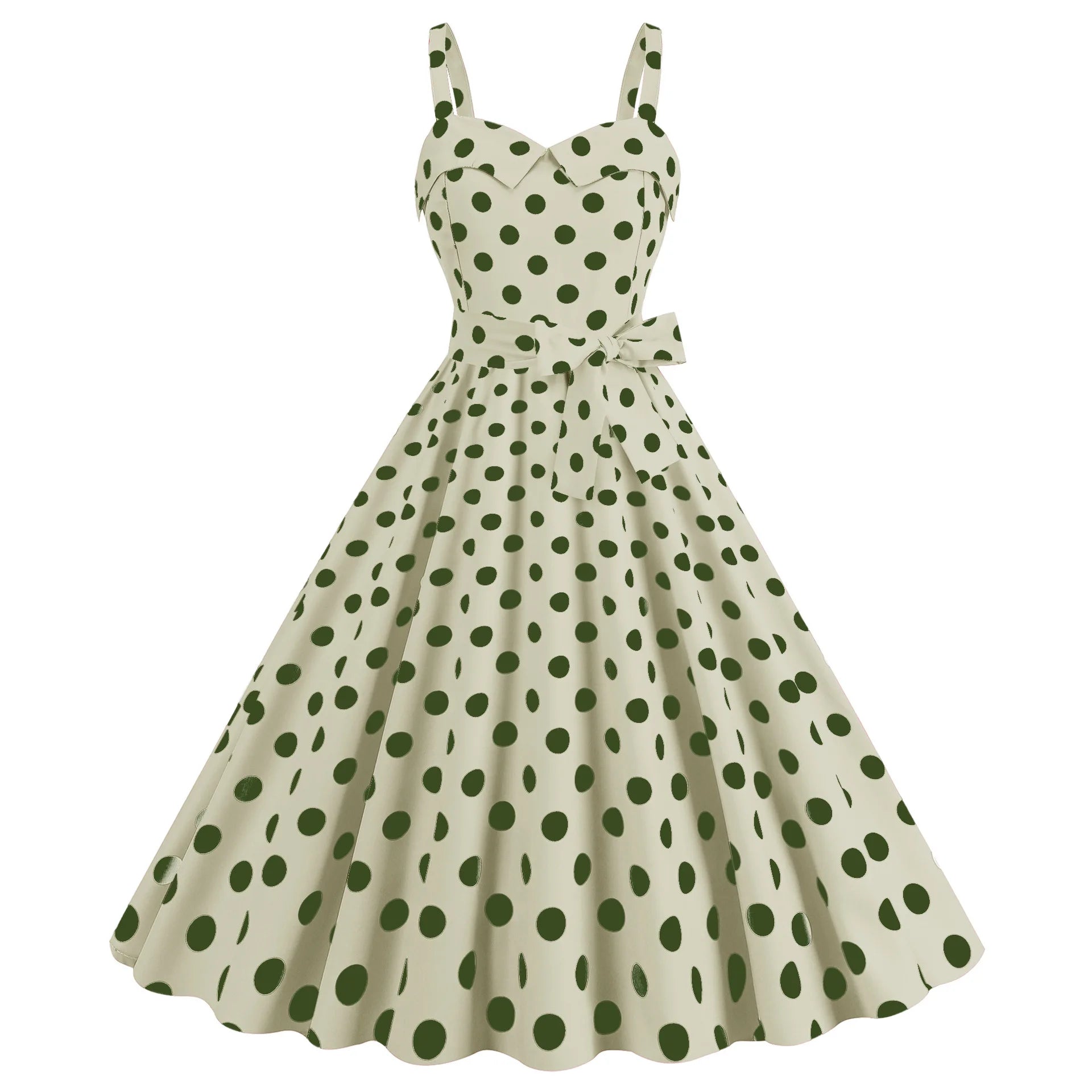 Elegante Vestido de Mujer con Estampado de Puntos, Estilo Hepburn de los Años 50 y 60, Vestido Vintage Sexy con Cuello Halter, Estilo Rockabilly Retro para Fiesta u Oficina, Vestido Pinup 2026