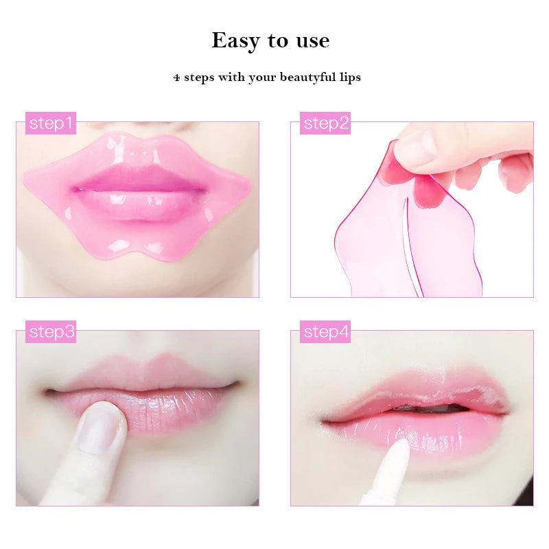 5/10 unids/lote mascarilla labial nutritiva de colágeno esencia de frutas hidratante reafirmante parche labial antiarrugas cuidado de la piel