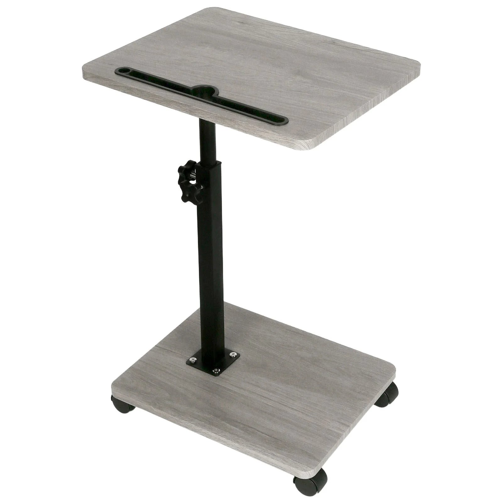 Carro rodante ajustable, mesita de noche, escritorio para ordenador portátil, cama médica para el hogar, bandeja de comida 360 °   Mesa giratoria para sofá y oficina en casa