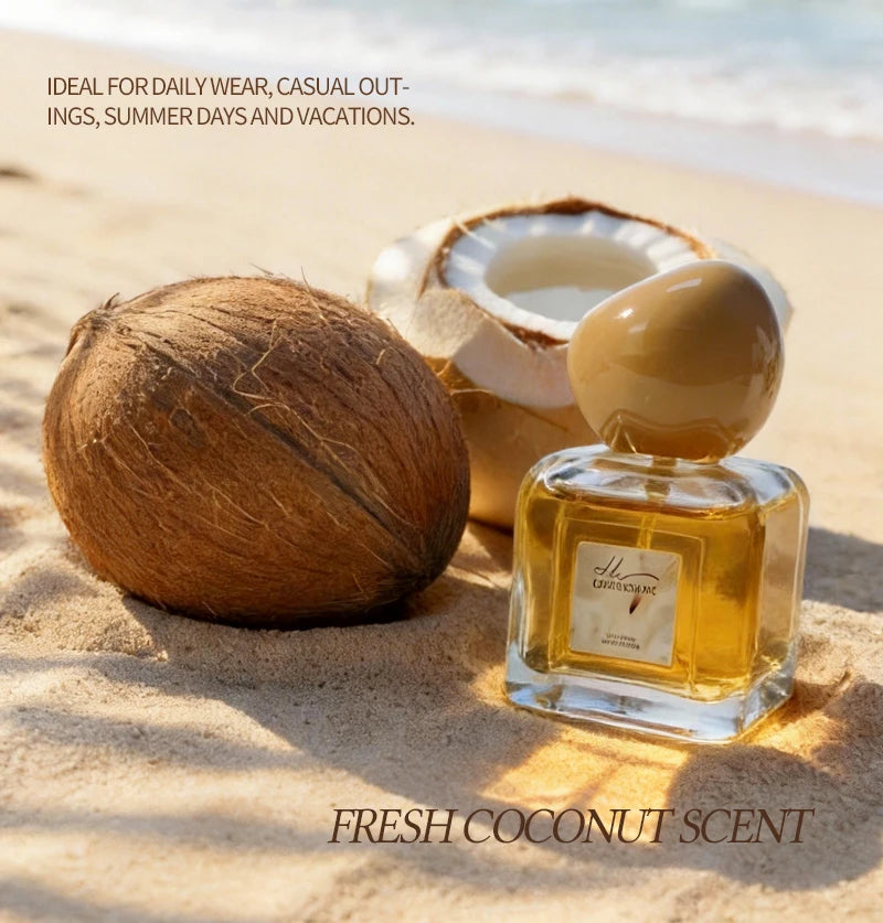 Perfume de Coco para Mujer, Aroma a Agua de Coco No Grasoso, Fragancia Tropical Unisex de Larga Duración para el Verano, Bruma Corporal