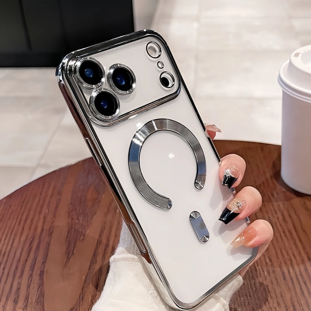 Protección de la cámara cubierta transparente de lujo con revestimiento suave TPU protección contra caídas con funda de teléfono magnética para iPhone17Pro Max/17Pro/Air/17
