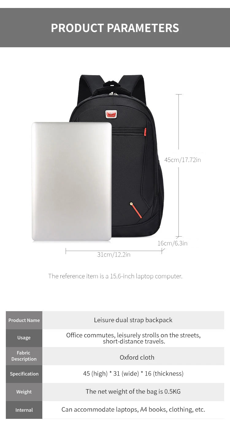 Mochila de Estilo Moderno para Hombre, Mochila Casual de Gran Capacidad, Bolsa de Viaje Multifuncional para Computadora, Mochila Escolar Mediana a Grande