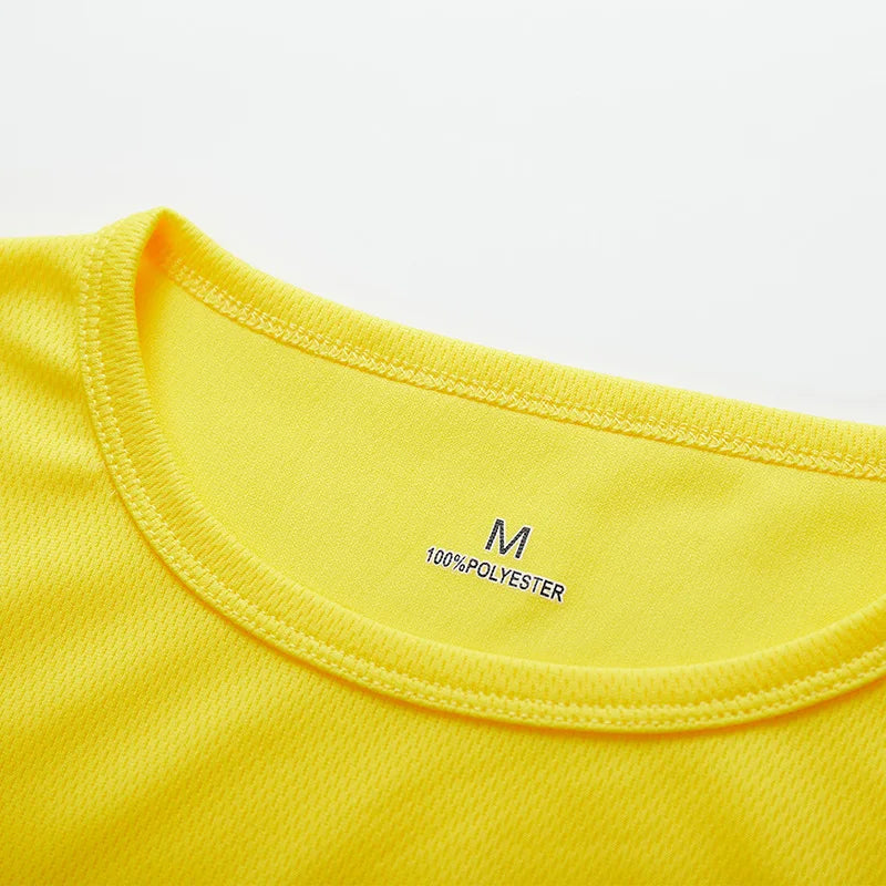 Camiseta deportiva de manga corta de secado rápido para hombre y mujer, camisetas de gimnasio, camiseta de Fitness, camiseta para correr, ropa deportiva transpirable para adolescentes