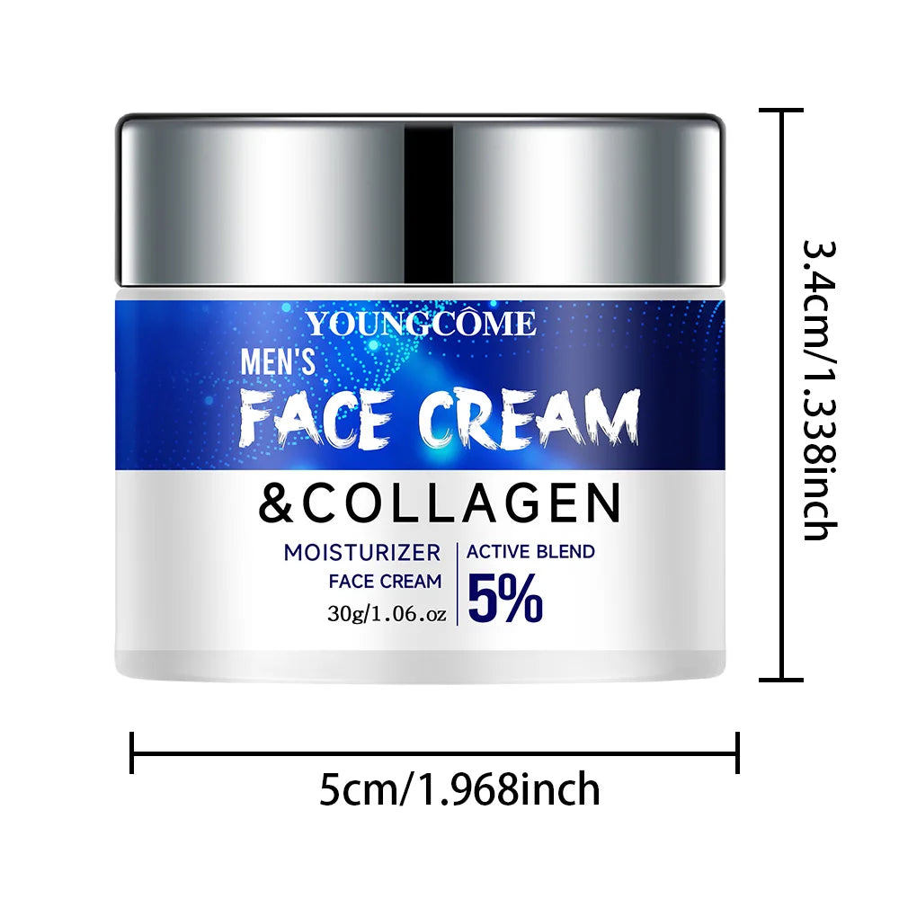 Crema facial de colágeno y Retinol para hombre, cuidado de la piel, hidratante, iluminador, antienvejecimiento, crema facial hidratante, eliminador de arrugas, colágeno