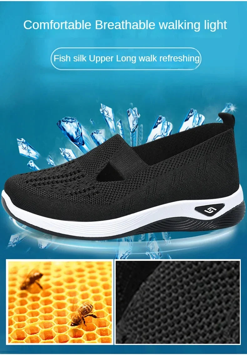 Zapatos de mujer 2025, zapatillas informales de verano, suela gruesa de malla transpirable, asequible, envío gratis