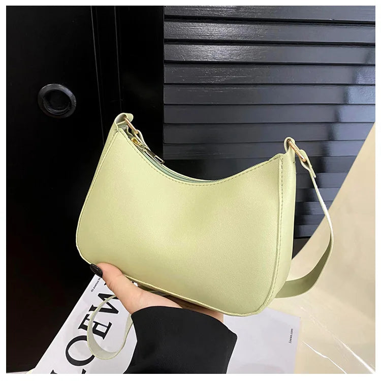 Bolso de mano de color sólido moderno y moderno, bolso cuadrado pequeño simple y nuevo, bolso para axila de un solo hombro elegante y de alta calidad
