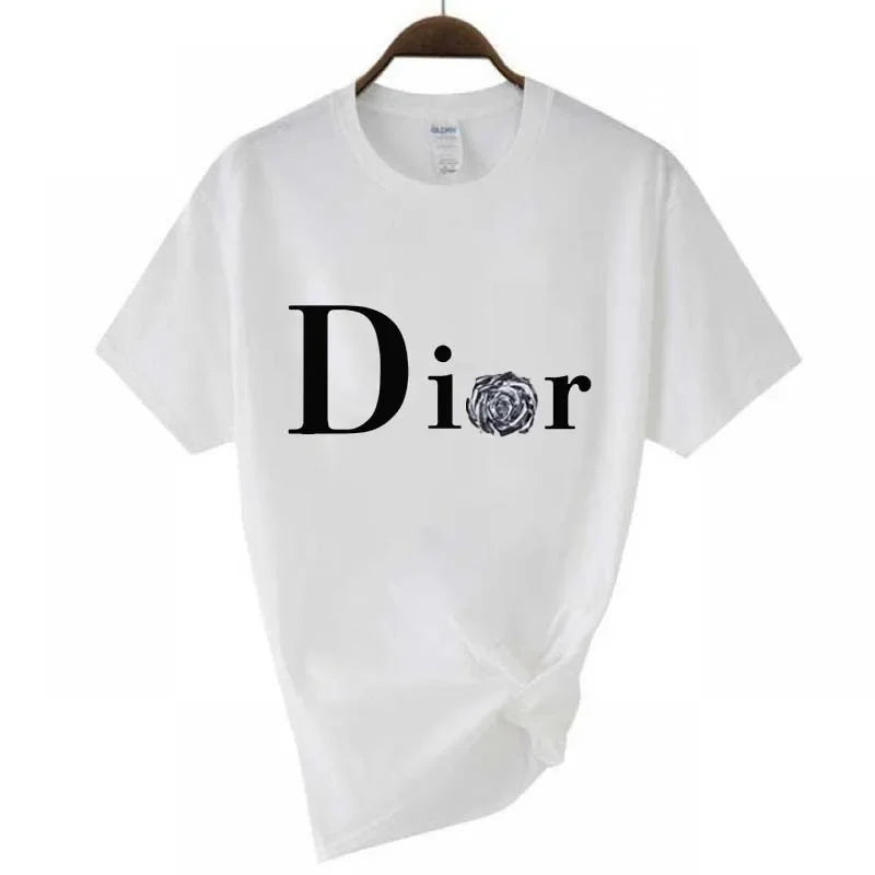 Camisa de manga corta con estampado de letras para hombre y mujer, camiseta básica de cuello redondo, pantalón corto informal de moda, manga corta, novedad de verano