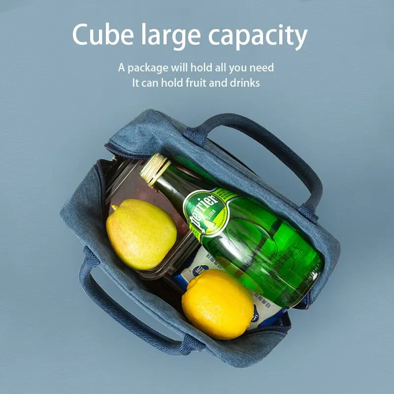 Bolsa de almuerzo aislada para mujeres y niños, bolsa térmica portátil, bolsa de hielo, contenedor de comida de lona, bolsas de Picnic de alimentos