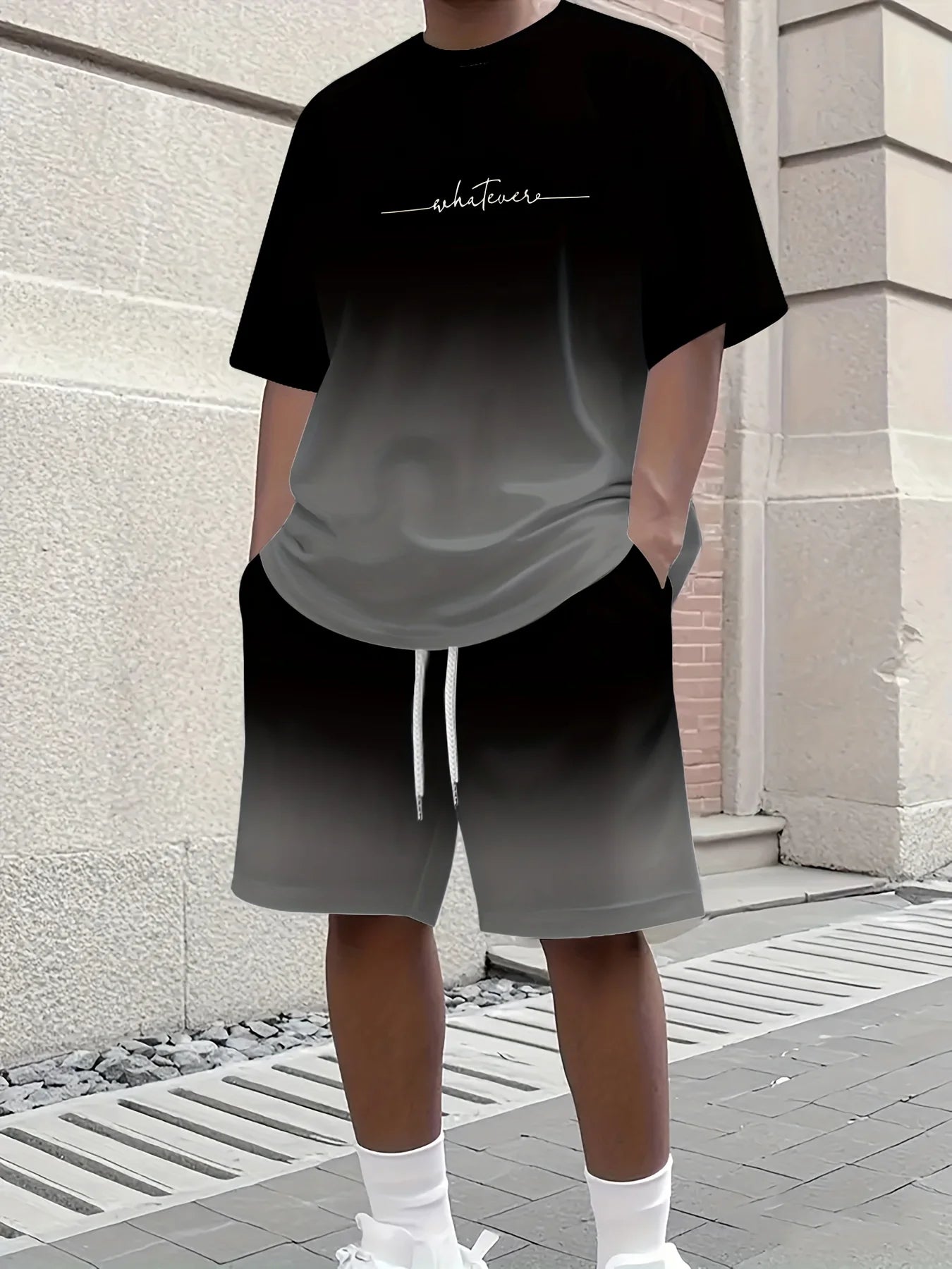 Conjunto de Camiseta y Pantalones Cortos Casuales de Verano para Hombre 2026, Conjunto Deportivo, Camiseta de Manga Corta de Talla Grande, Pantalones Cortos con Bolsillo con Cordón