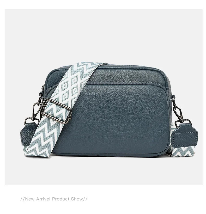 Bolso cruzado para mujer, diseño de moda espacial múltiple, gran capacidad, Material PU, bolso de hombro ligero