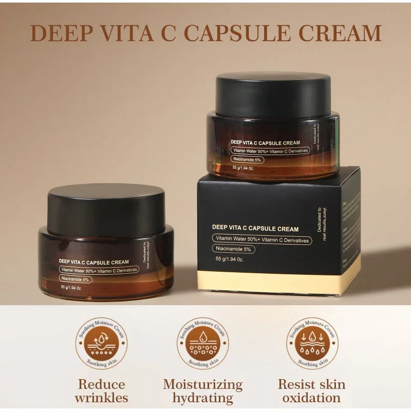 Marca Vc cápsula crema para arrugas nuevo colágeno hidratación profunda reafirmante brillo piel Facial delicada crema suave