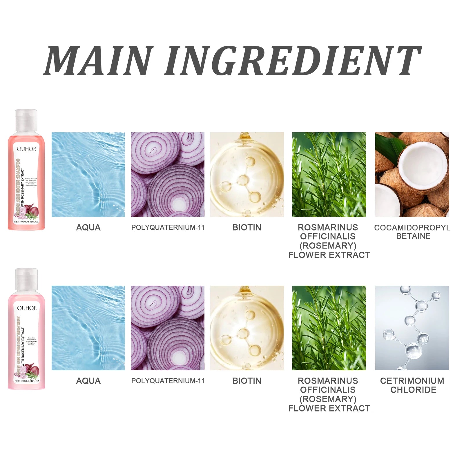 Biotina-Juego de champú de Romero para el cuidado del cabello, acondicionador para todo tipo de cabellos, libre de Parabeno, regalo para el cuidado del cabello saludable