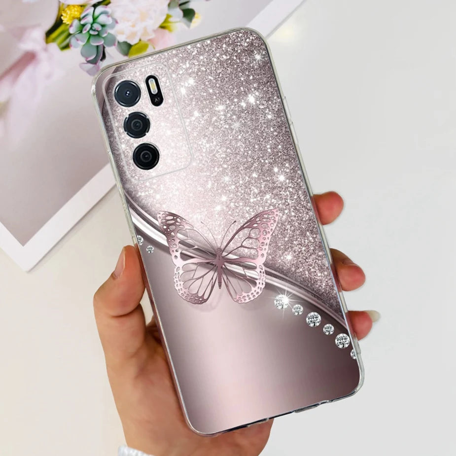 Para Oppo A16 A16s funda elegante pintada contraportada suave funda de teléfono delgada para Oppo A16s OppoA16 s CPH2269 Coque Fundas carcasa de parachoques