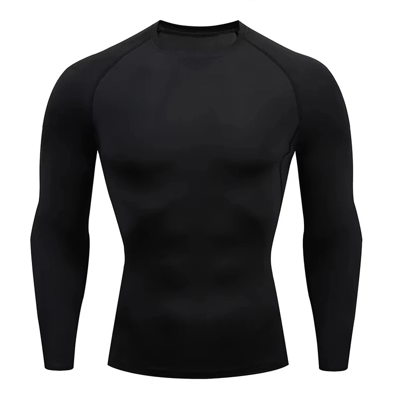 Camisa de compresión de manga larga para hombre de secado rápido |   Top deportivo para culturismo, fitness, gimnasio, entrenamiento