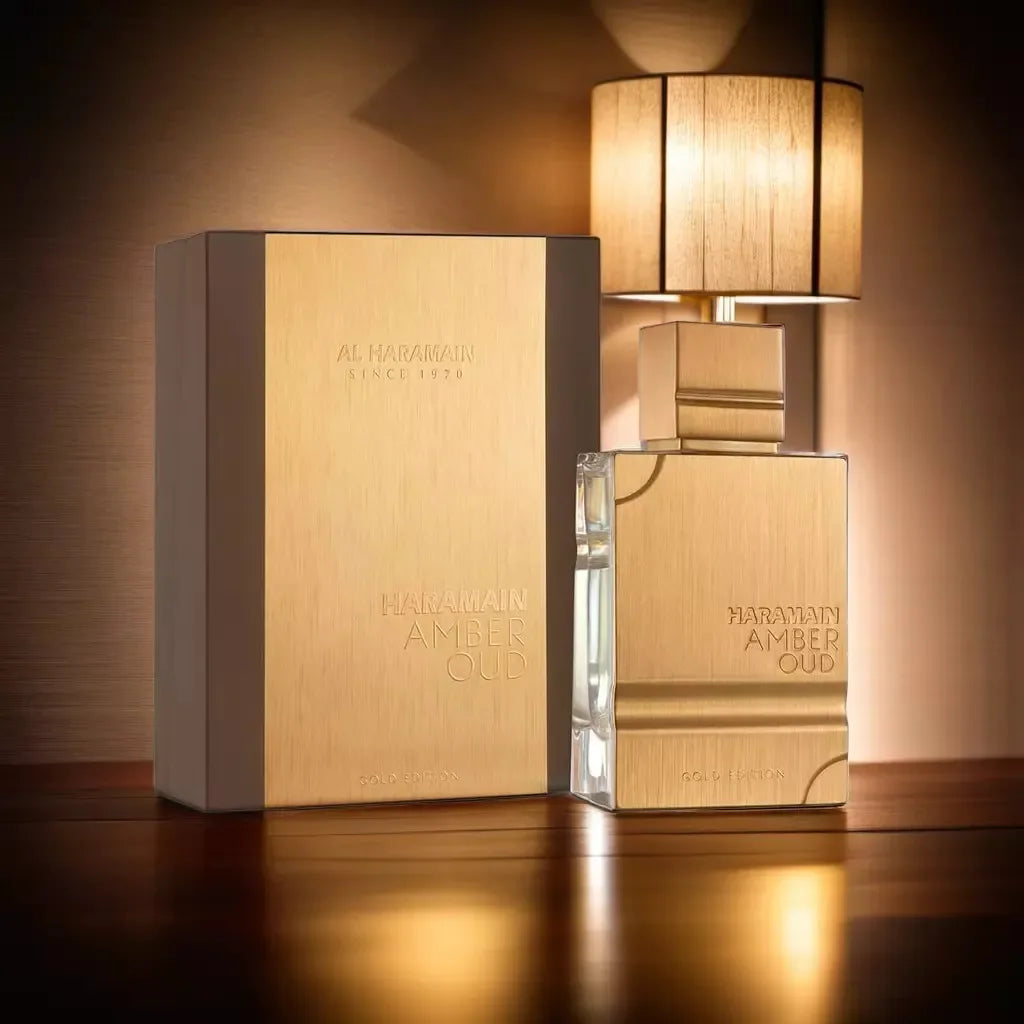 Al Haramain Amber Oud Gold EDP 60ml – Perfume Unisex de Larga Duración con Notas de Ámbar, Vainilla y Oud, Regalo de Lujo