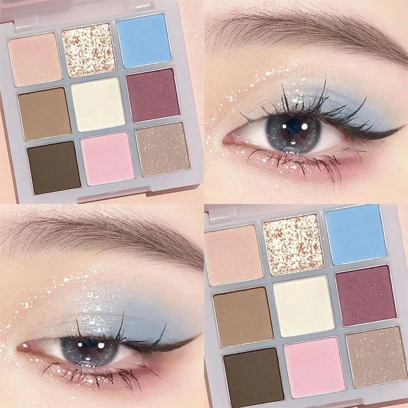 DIKALU-paleta de sombras de ojos, nueva paleta de sombra de ojos, Oh Rosy Nine Palace Grid, enfoque automático, baja saturación, polvo de humo, placa de rosa, primavera y verano