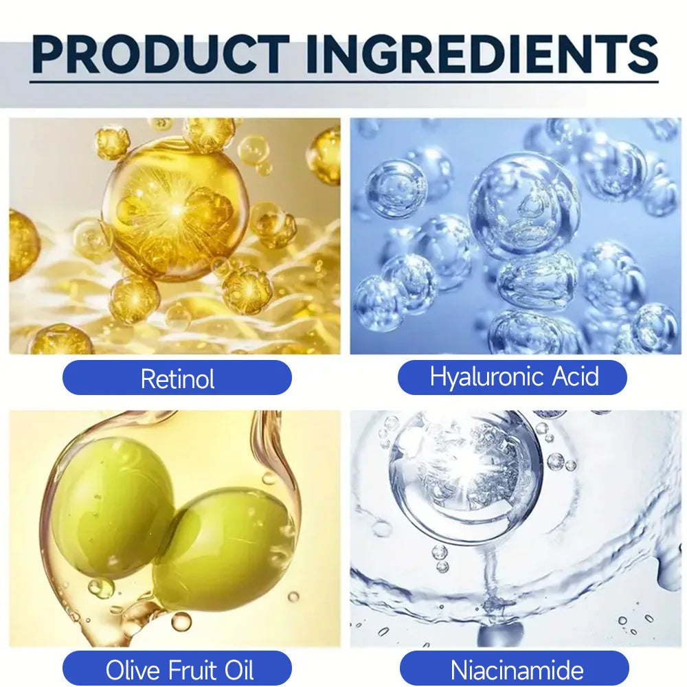 Crema facial de colágeno y Retinol para hombre, cuidado de la piel, hidratante, iluminador, antienvejecimiento, crema facial hidratante, eliminador de arrugas, colágeno
