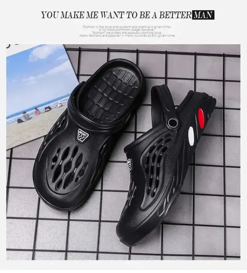 Sandalias al aire libre para hombres y mujeres Zuecos de verano Zapatillas EVA Tallas grandes 47 48 49 Zapatos de jardín para hombres Sandalias de playa Zuecos transpirables