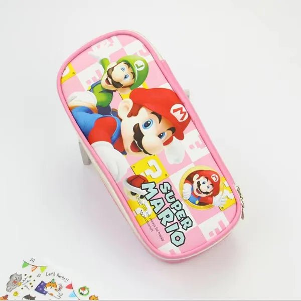 Estuche de cuero PU para lápices de dibujos animados, bolsa de almacenamiento de papelería escolar, estuche bonito para estudiantes, bolsa para bolígrafos para niños, regalos y premios