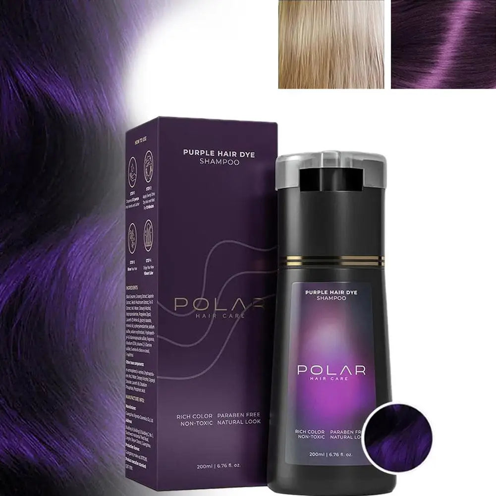 Champú para teñir el cabello para cabello gris para mujeres y hombres, Kit de tinte para el cabello Natural, champú semipermanente para teñir el cabello, negro, marrón, morado, 200ml