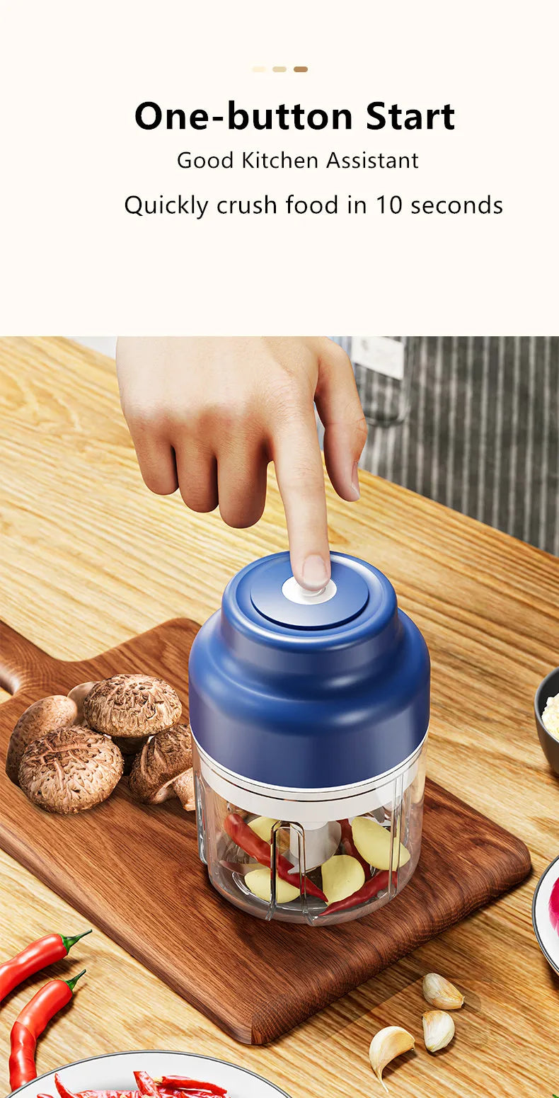 Máquina eléctrica de puré de ajo, Mini prensa de ajo inalámbrica, máquina automática de agitación y pelado, extractor de ajo de cocina