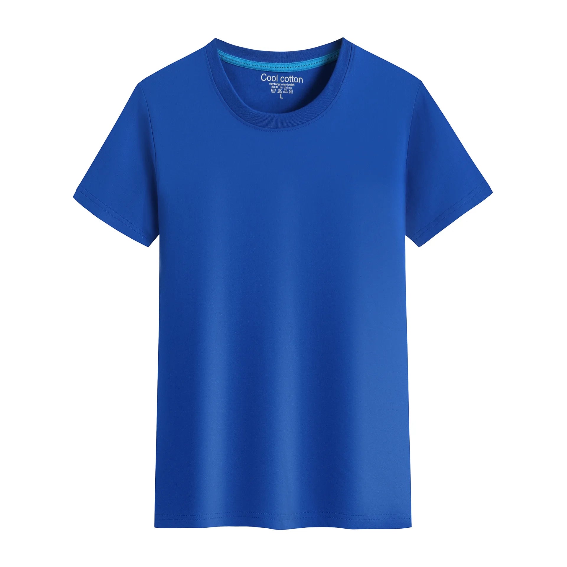 Camiseta de Hombre 2026, Nueva, 100% Algodón, Color Puro, Cuello Redondo, Manga Corta, para Hombre