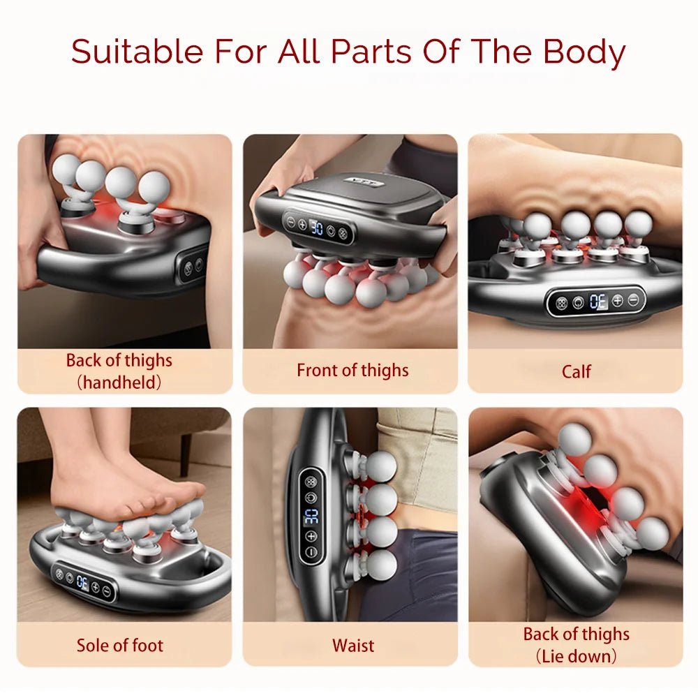 Pistola de Fascia de 16 cabezales, pistola de masaje corporal con vibración de alta frecuencia, masajeador de espalda y cintura, masajeador de cuello y hombros, masajeador muscular