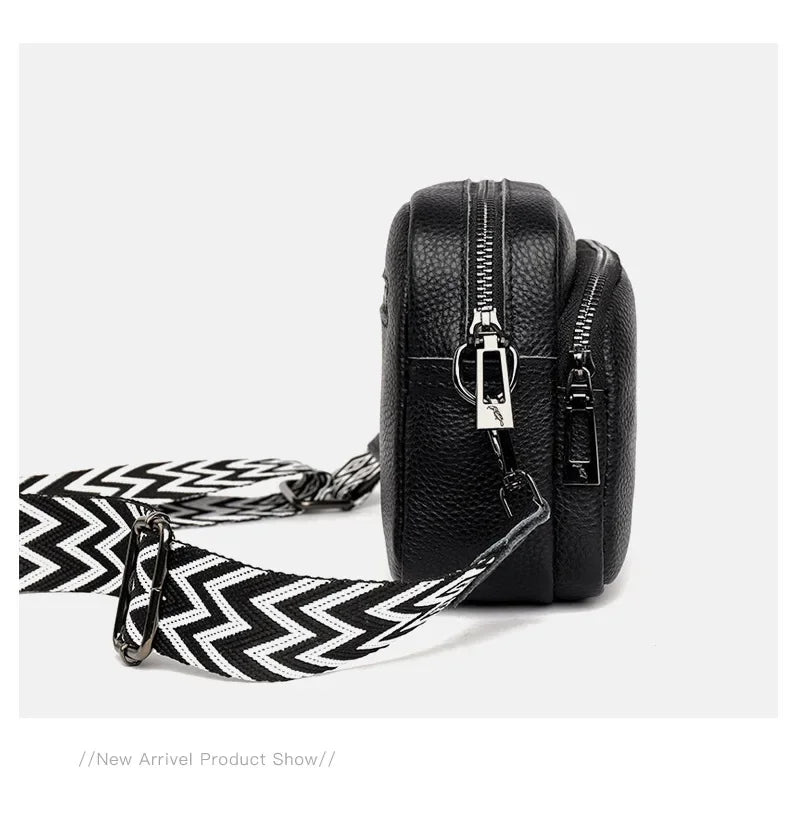Bolso cruzado para mujer, diseño de moda espacial múltiple, gran capacidad, Material PU, bolso de hombro ligero