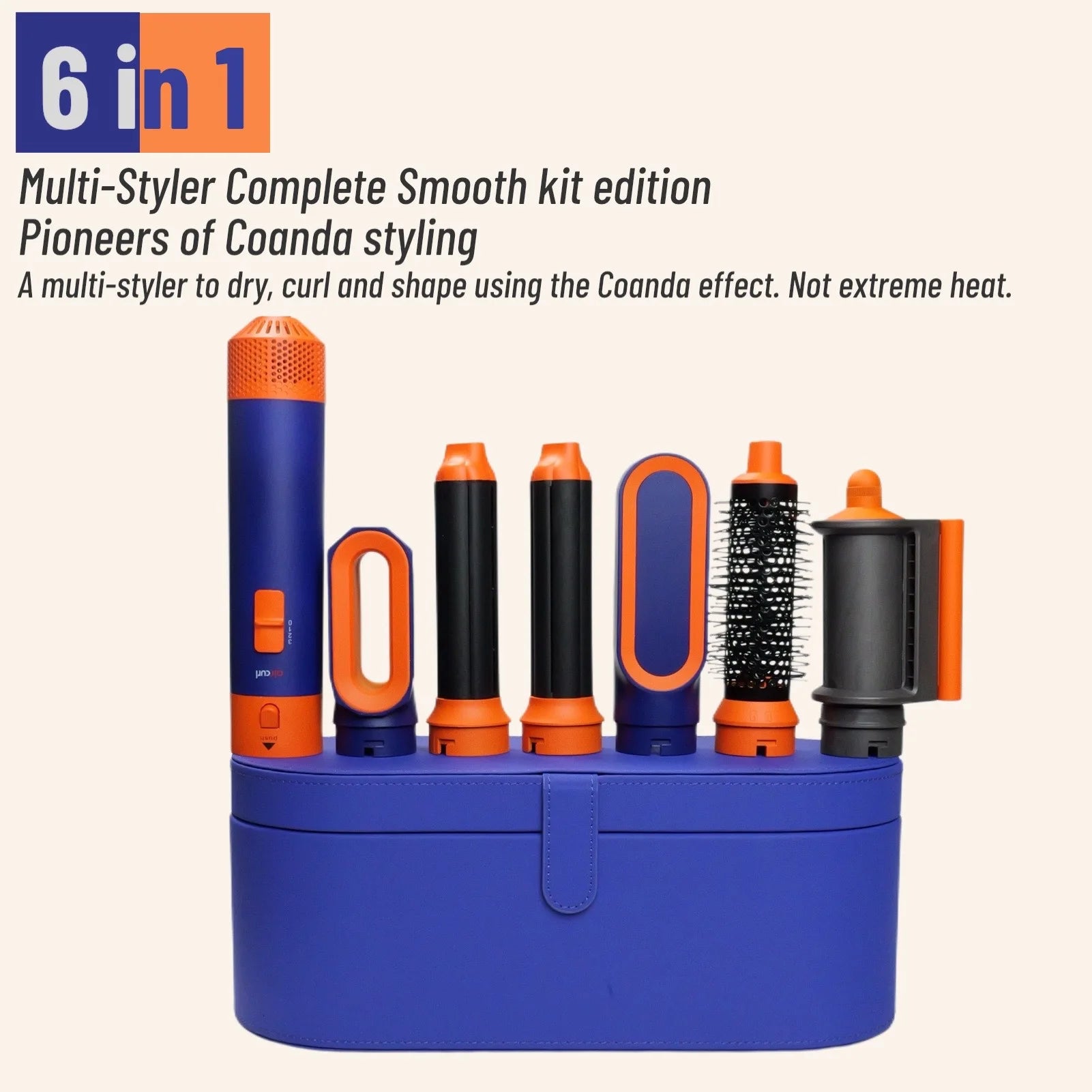 Estilizador de cabello 6 en 1, nuevo secador de pelo liso para cabello, estilizador de cabello 6 en 1 con barril rizado, cepillo de aire caliente, herramienta de estilismo MultiStyler