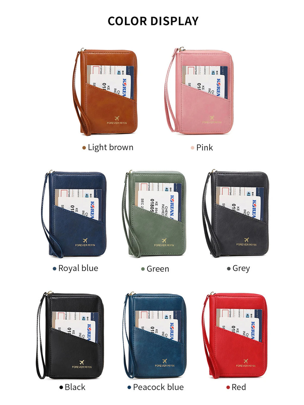 Nueva bolsa de pasaporte retro para hombres y mujeres, funda de pasaporte de moda RFID, accesorios de viaje con clip para pasaporte de cuero multifuncional