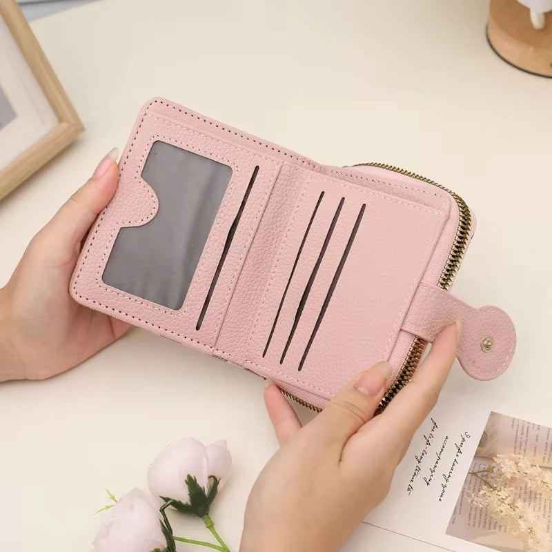 Cartera corta para mujer, monedero con cremallera con letra M, monederos para monedas, bolsas para dinero, tarjetero, bolso de mano