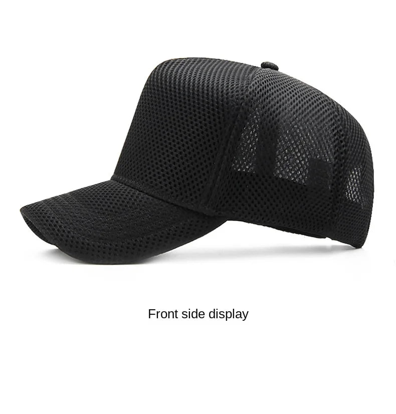 Gorra de béisbol de malla de verano de talla grande de cabeza grande para hombres y mujeres gorra transpirable de camionero ajustable para deportes al aire libre correr