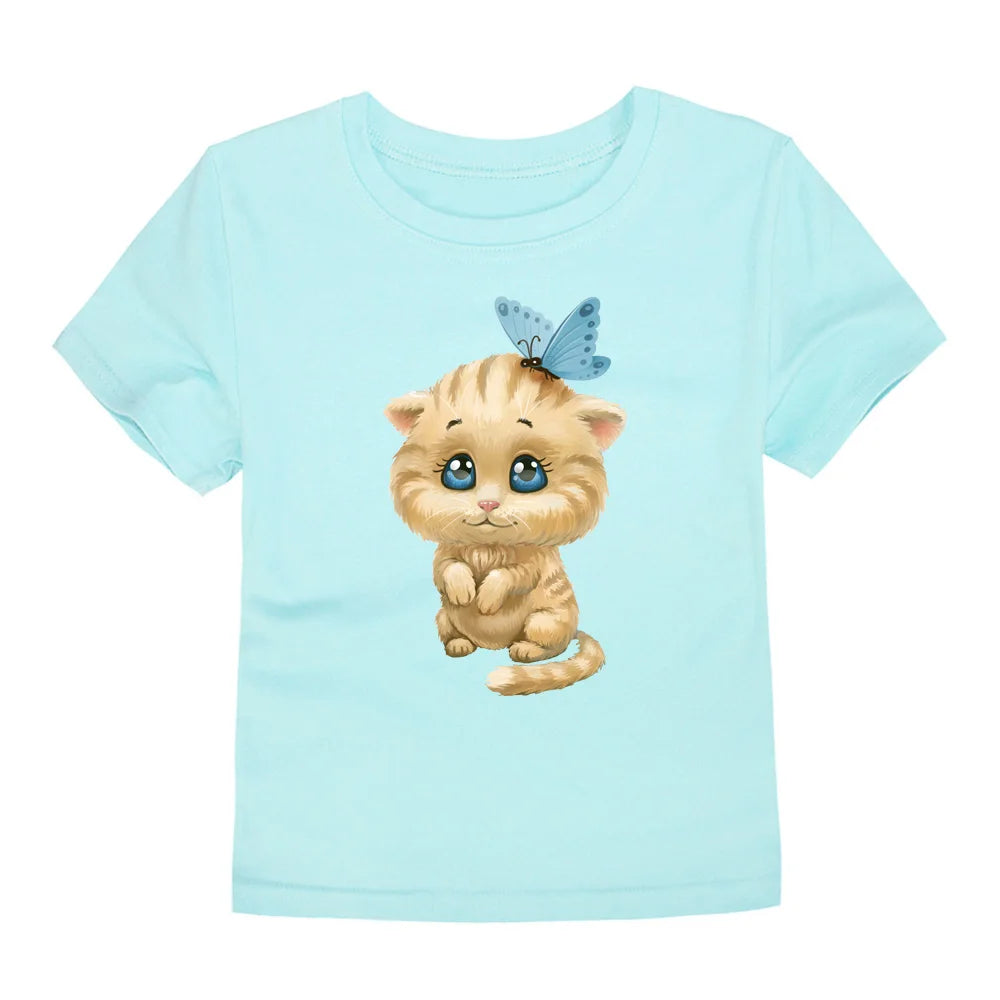 Camisetas con dibujos de arcoíris para niñas, ropa 2024 de algodón para verano, 2 a 3, 4, 5, 6, 7, 8, 9, 10, 11, 12, 13, 14 años, 100%