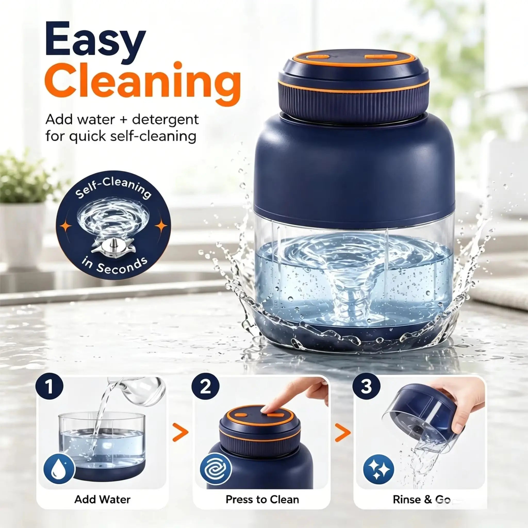 Licuadora Eléctrica Portátil de 1300 ml para el Hogar, Carga USB, Exprimidor de Frutas, Limón, Naranja, Exprimidor de Frutas para Exteriores
