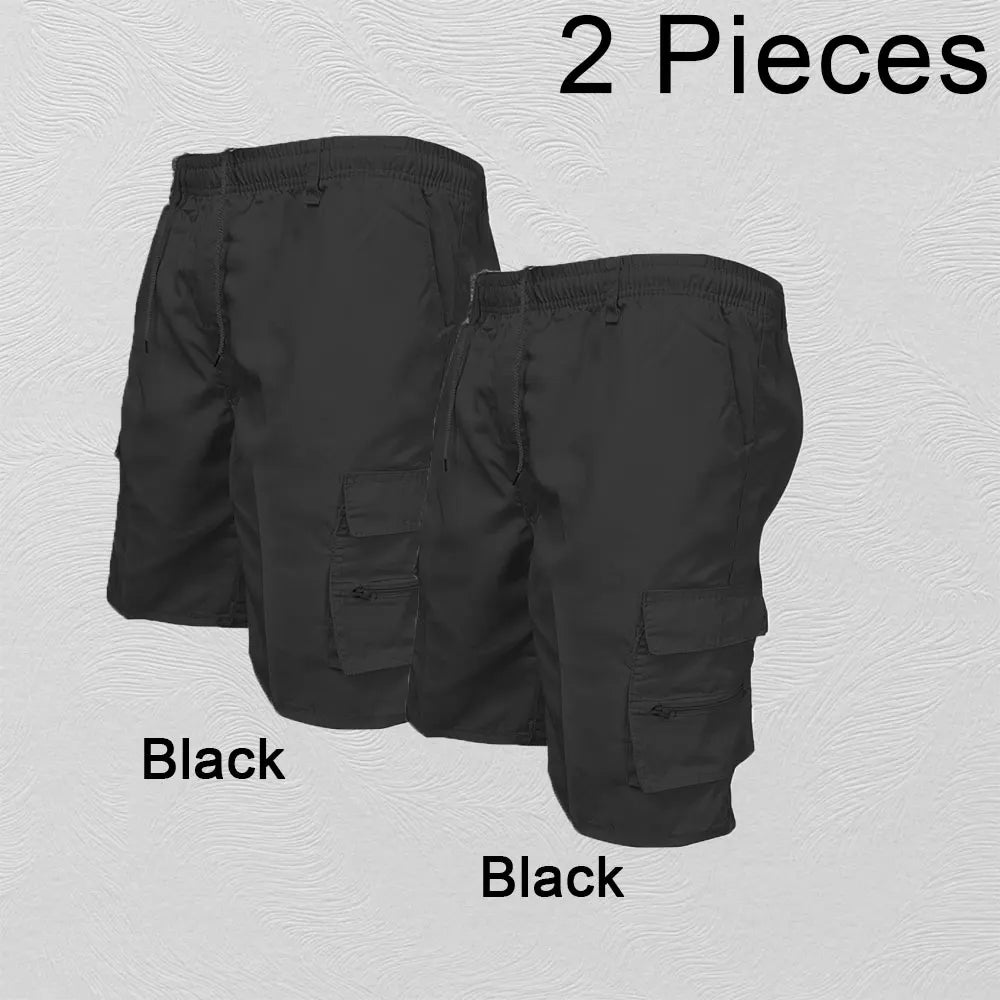 Pantalones cortos Cargo a la moda para hombre, pantalones tácticos para hombre, pantalones deportivos informales con bolsillos grandes, pantalones con paneles Cargo de talla grande para hombre