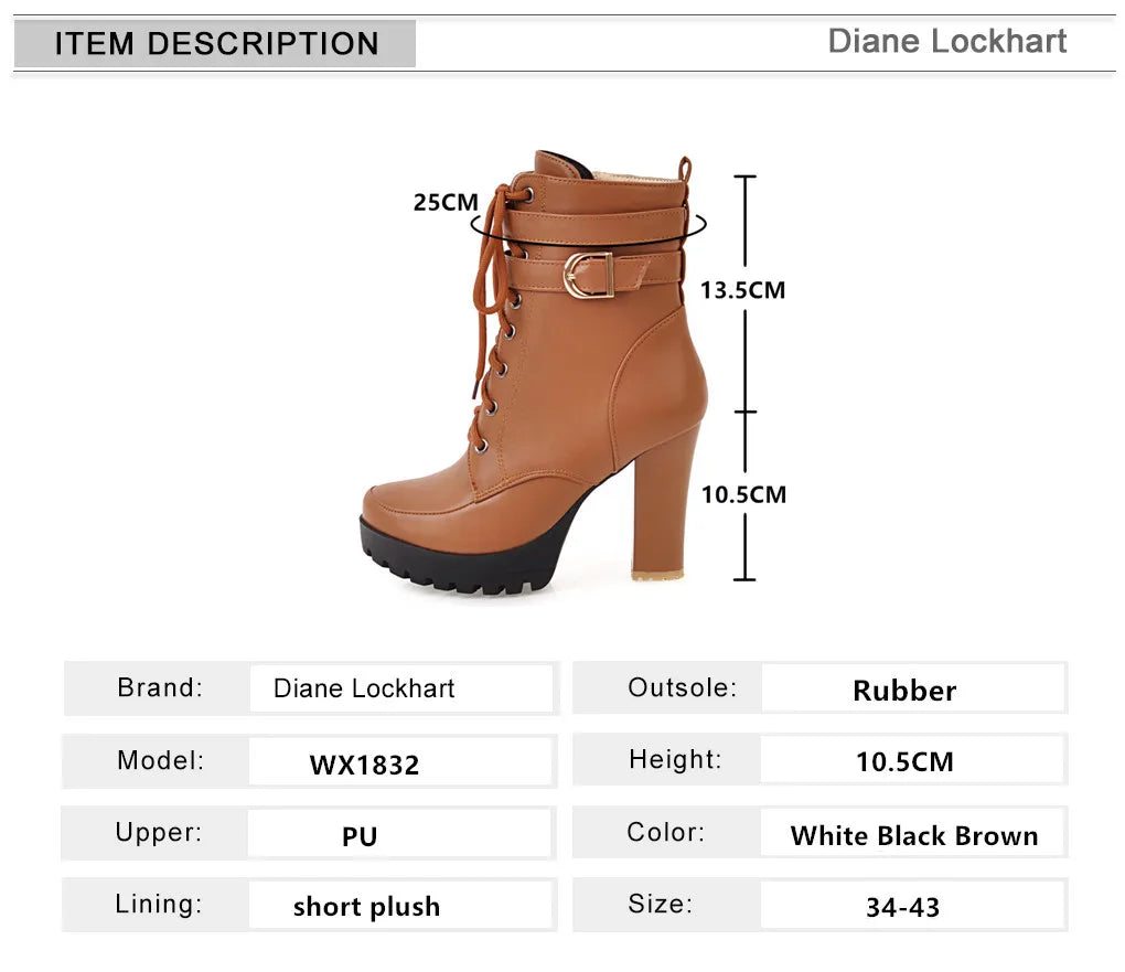 Zapatos de mujer Botas de moto Otoño Invierno Botas de mujer 2025 Botas de tobillo elegantes para mujer Plataformas de tacón alto Botas sexis con hebilla blanca