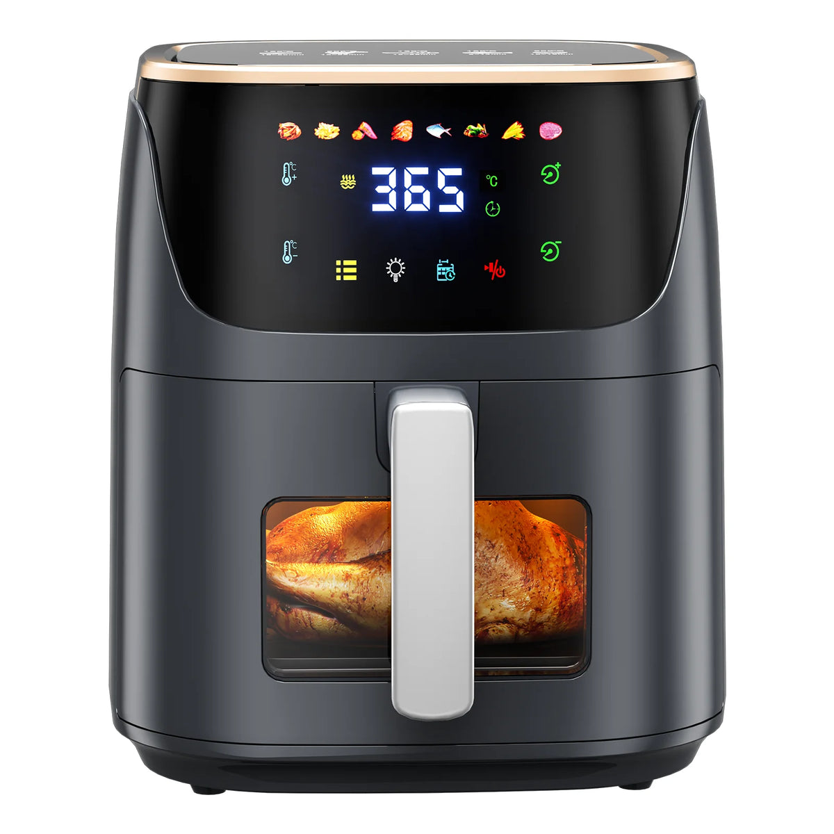 Patbrela Freidora de Aire Caliente 7L Capacidad 8 Funciones Máx 200 ° C 85% Menos aceite, energía y ahorro de tiempo con ventana de fácil visión Freidora sin grasa