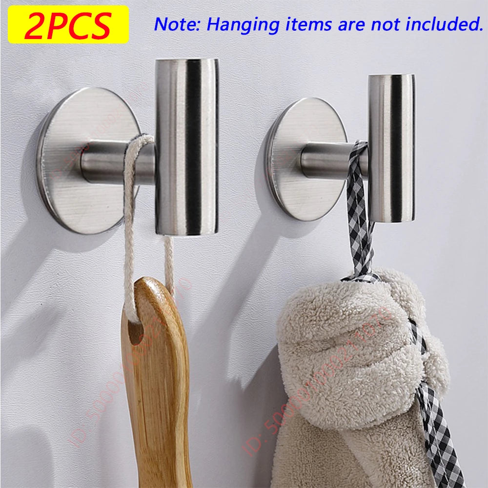 Adhesivo de Ganchillo para Mural de Acero Inoxidable, Adhesivo para Vestidos, Perchas, Accesorios de Almacenamiento de Cocina, 1/2 Piezas