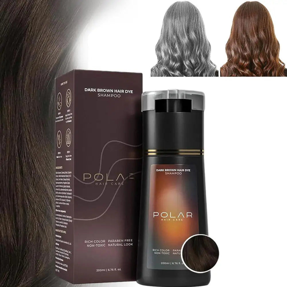 Champú para teñir el cabello para cabello gris para mujeres y hombres, Kit de tinte para el cabello Natural, champú semipermanente para teñir el cabello, negro, marrón, morado, 200ml