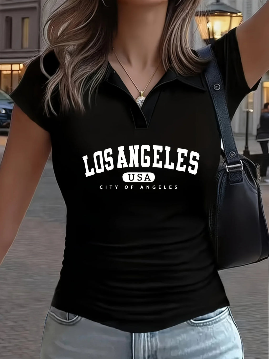 Camiseta POLO blanca de manga corta para mujer, estilo punk, holgada y cómoda, para vacaciones, de verano