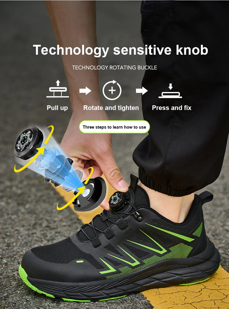 Zapatos de Seguridad de Moda para Hombre, Zapatos de Trabajo con Puntera de Acero, Protección Anti-aplastamiento y Anti-pinchazos, Zapatos Funcionales de Construcción, Botas de Trabajo para Hombre