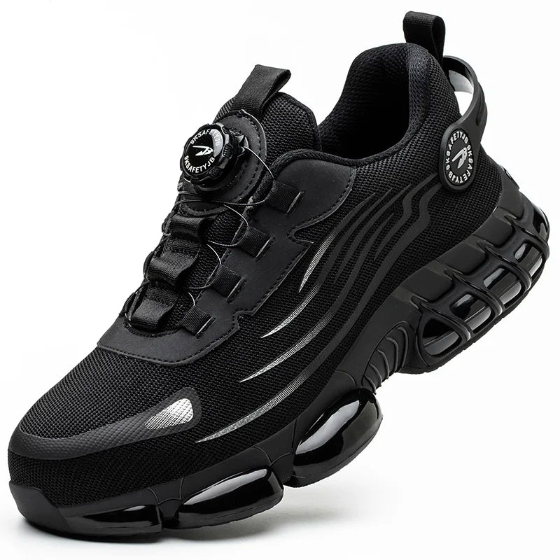 Botas de trabajo de seguridad impermeables para hombre, zapatos con punta de acero, botas tácticas de senderismo y aventura al aire libre, antiimpacto y antipinchazos